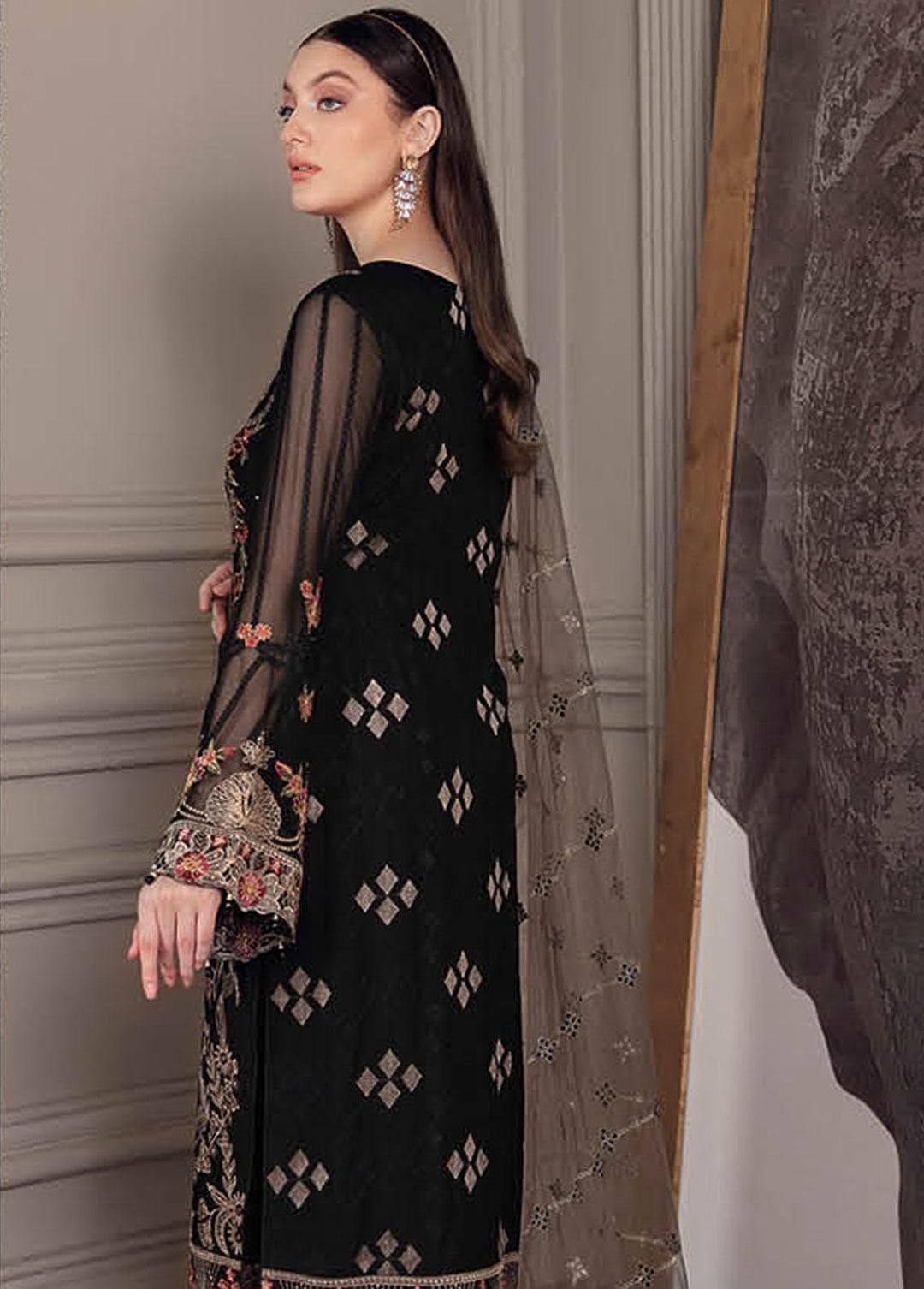 Chevron by Ramsha Embroidered Chiffon Suits Unstitched 3 Piece RSH22-CH5 A-501 - Luxury Collection