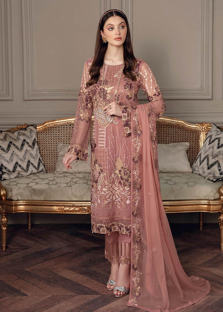 Chevron by Ramsha Embroidered Chiffon Suits Unstitched 3 Piece RSH22-CH5 A-502 - Luxury Collection