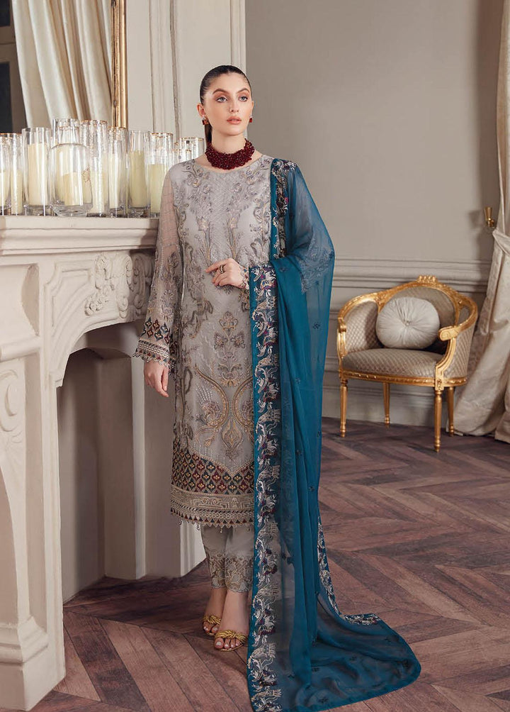 Chevron by Ramsha Embroidered Chiffon Suits Unstitched 3 Piece RSH22-CH5 A-503 - Luxury Collection
