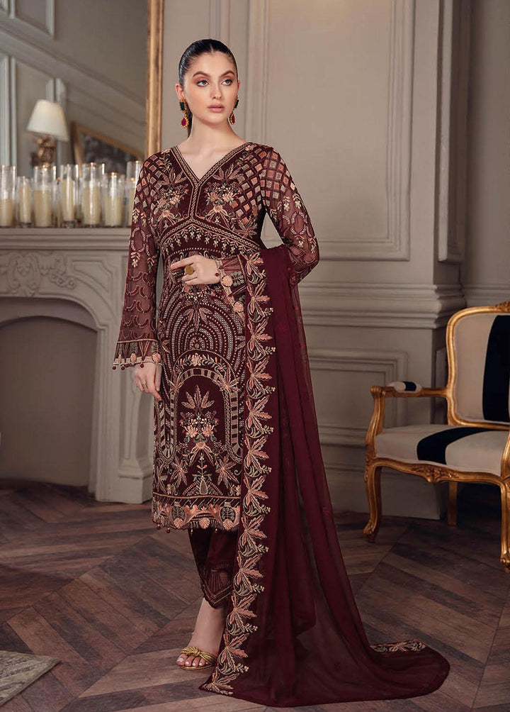 Chevron by Ramsha Embroidered Chiffon Suits Unstitched 3 Piece RSH22-CH5 A-507 - Luxury Collection