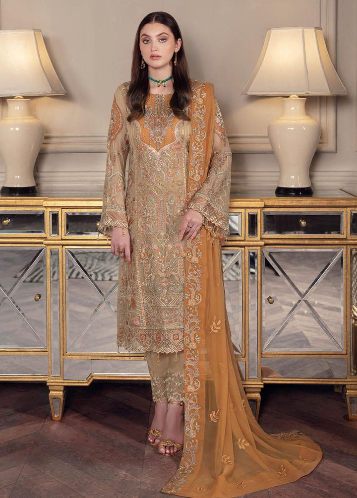 Chevron by Ramsha Embroidered Chiffon Suits Unstitched 3 Piece RSH22-CH5 A-508 - Luxury Collection