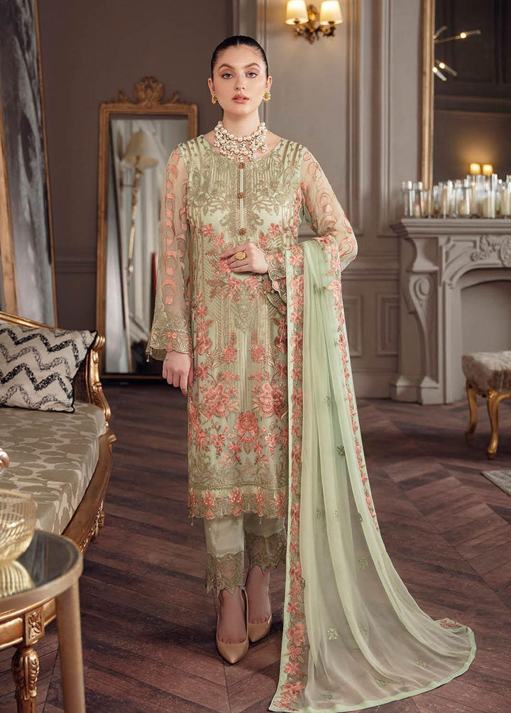 Chevron by Ramsha Embroidered Chiffon Suits Unstitched 3 Piece RSH22-CH5 A-509 - Luxury Collection