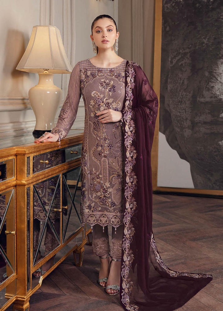 Chevron by Ramsha Embroidered Chiffon Suits Unstitched 3 Piece RSH22-CH5 A-510 - Luxury Collection