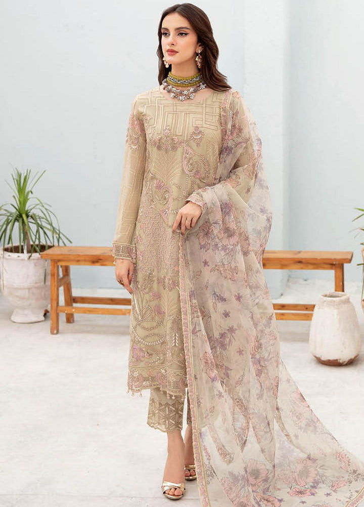 Chevron by Ramsha Embroidered Chiffon Suits Unstitched 3 Piece RSH23-CH7 A-701 - Festive Collection