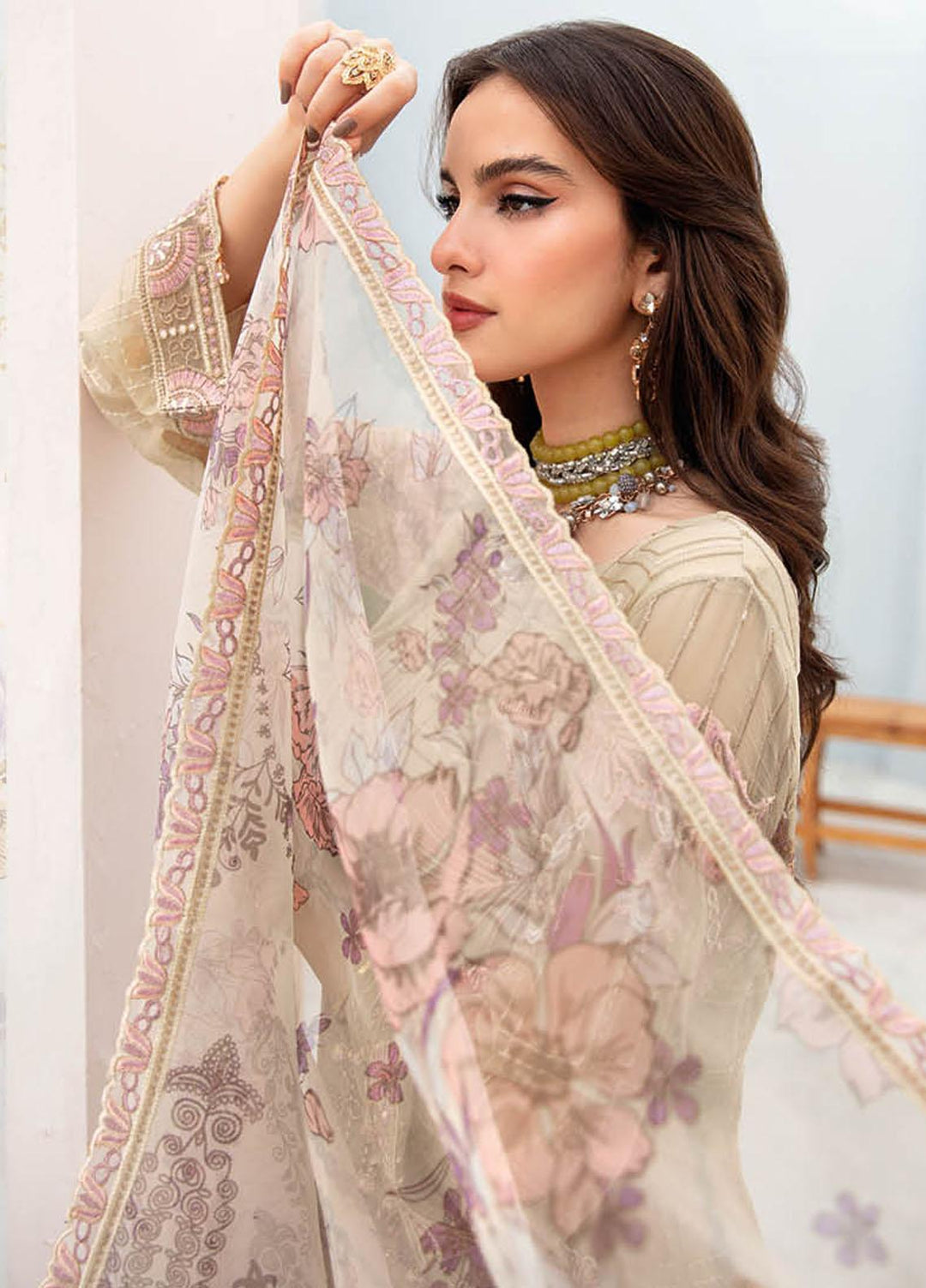 Chevron by Ramsha Embroidered Chiffon Suits Unstitched 3 Piece RSH23-CH7 A-701 - Festive Collection