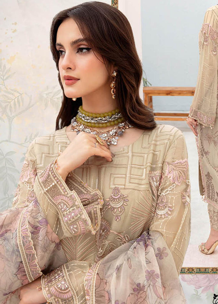 Chevron by Ramsha Embroidered Chiffon Suits Unstitched 3 Piece RSH23-CH7 A-701 - Festive Collection