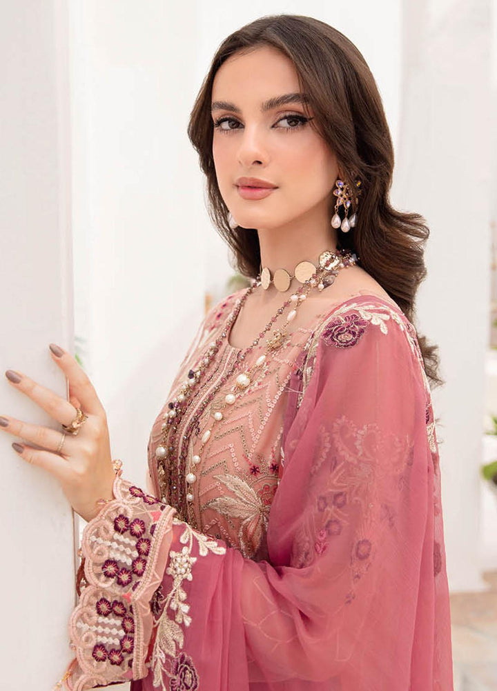 Chevron by Ramsha Embroidered Chiffon Suits Unstitched 3 Piece RSH23-CH7 A-702 - Festive Collection
