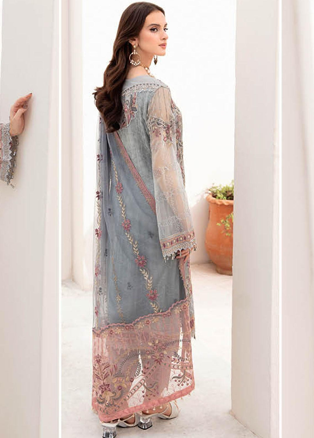 Chevron by Ramsha Embroidered Chiffon Suits Unstitched 3 Piece RSH23-CH7 A-703 - Festive Collection