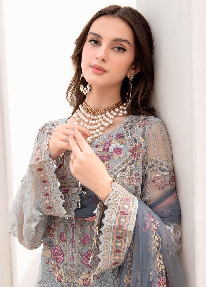 Chevron by Ramsha Embroidered Chiffon Suits Unstitched 3 Piece RSH23-CH7 A-703 - Festive Collection