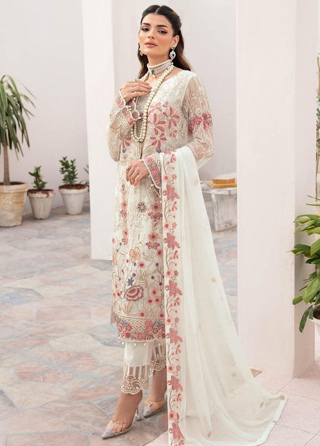 Chevron by Ramsha Embroidered Chiffon Suits Unstitched 3 Piece RSH23-CH7 A-705 - Festive Collection