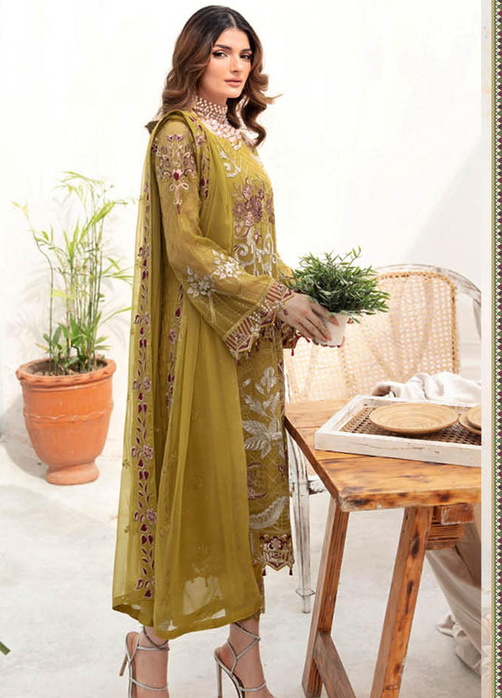 Chevron by Ramsha Embroidered Chiffon Suits Unstitched 3 Piece RSH23-CH7 A-706 - Festive Collection