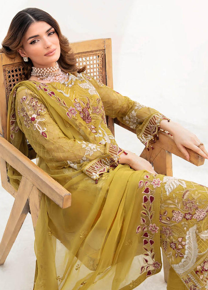 Chevron by Ramsha Embroidered Chiffon Suits Unstitched 3 Piece RSH23-CH7 A-706 - Festive Collection