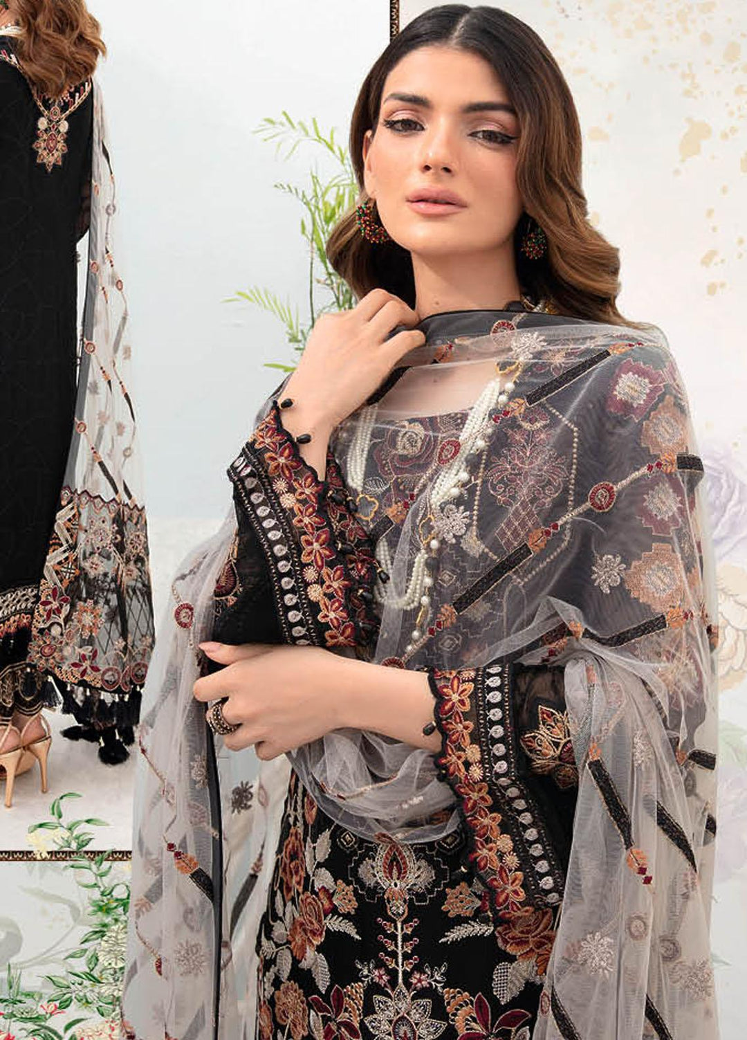 Chevron by Ramsha Embroidered Chiffon Suits Unstitched 3 Piece RSH23-CH7 A-707 - Festive Collection