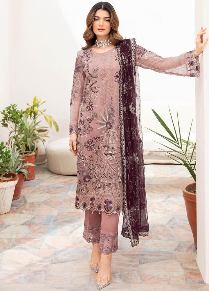 Chevron by Ramsha Embroidered Chiffon Suits Unstitched 3 Piece RSH23-CH7 A-709 - Festive Collection
