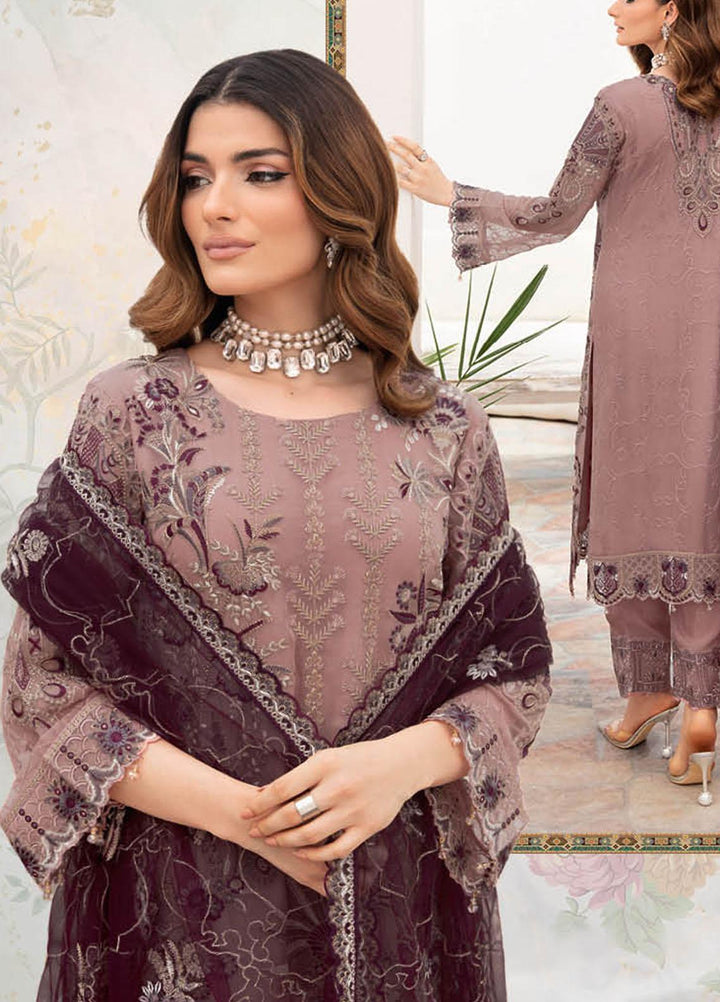 Chevron by Ramsha Embroidered Chiffon Suits Unstitched 3 Piece RSH23-CH7 A-709 - Festive Collection