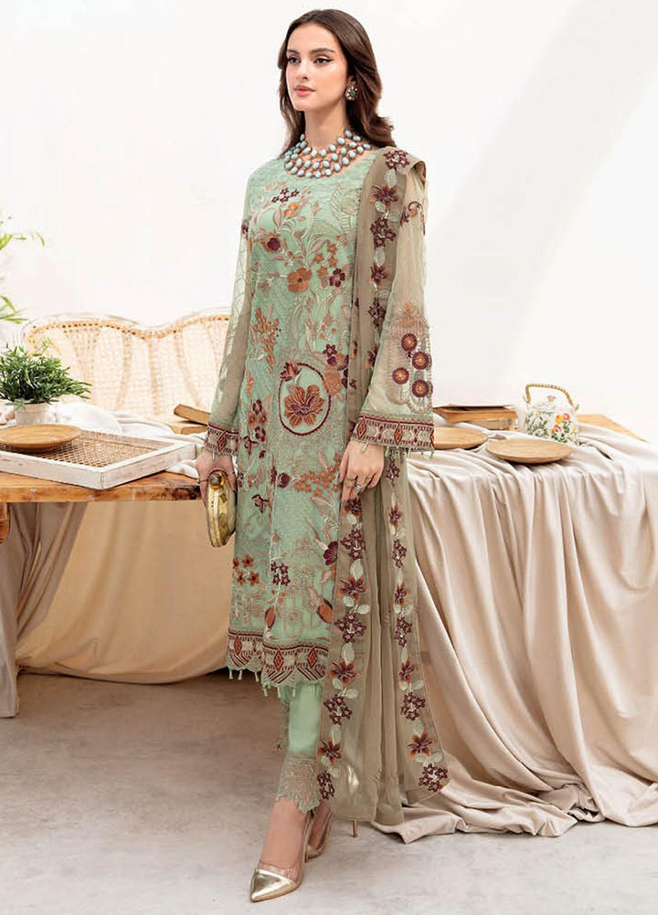 Chevron by Ramsha Embroidered Chiffon Suits Unstitched 3 Piece RSH23-CH7 A-710 - Festive Collection