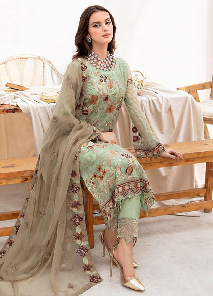 Chevron by Ramsha Embroidered Chiffon Suits Unstitched 3 Piece RSH23-CH7 A-710 - Festive Collection