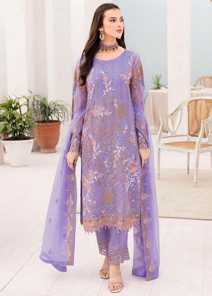 Chevron by Ramsha Embroidered Chiffon Suits Unstitched 3 Piece RSH23-CH7 A-711 - Festive Collection
