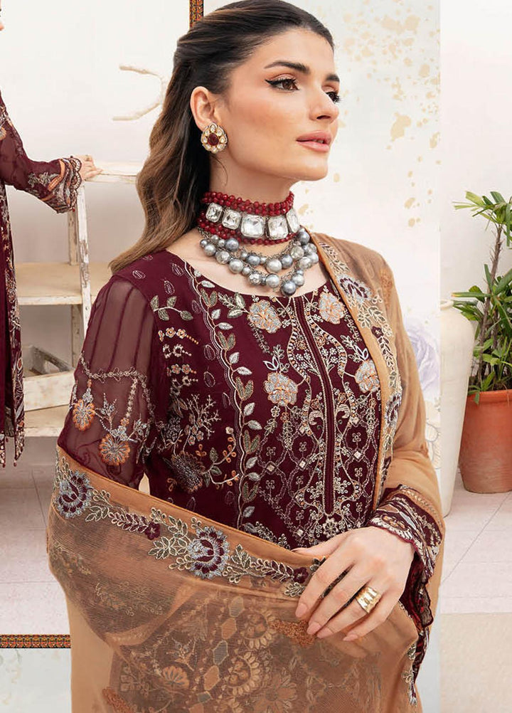 Chevron by Ramsha Embroidered Chiffon Suits Unstitched 3 Piece RSH23-CH7 A-712 - Festive Collection