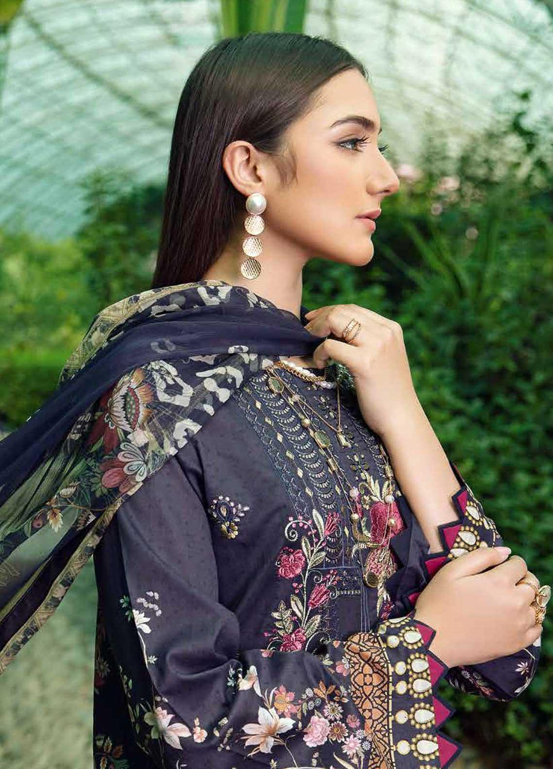 Chevron by Ramsha Embroidered Lawn Suits Unstitched 3 Piece RSH21-CH5 501 - Luxury Collection