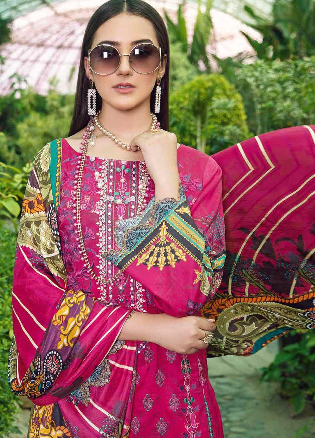 Chevron by Ramsha Embroidered Lawn Suits Unstitched 3 Piece RSH21-CH5 502 - Luxury Collection