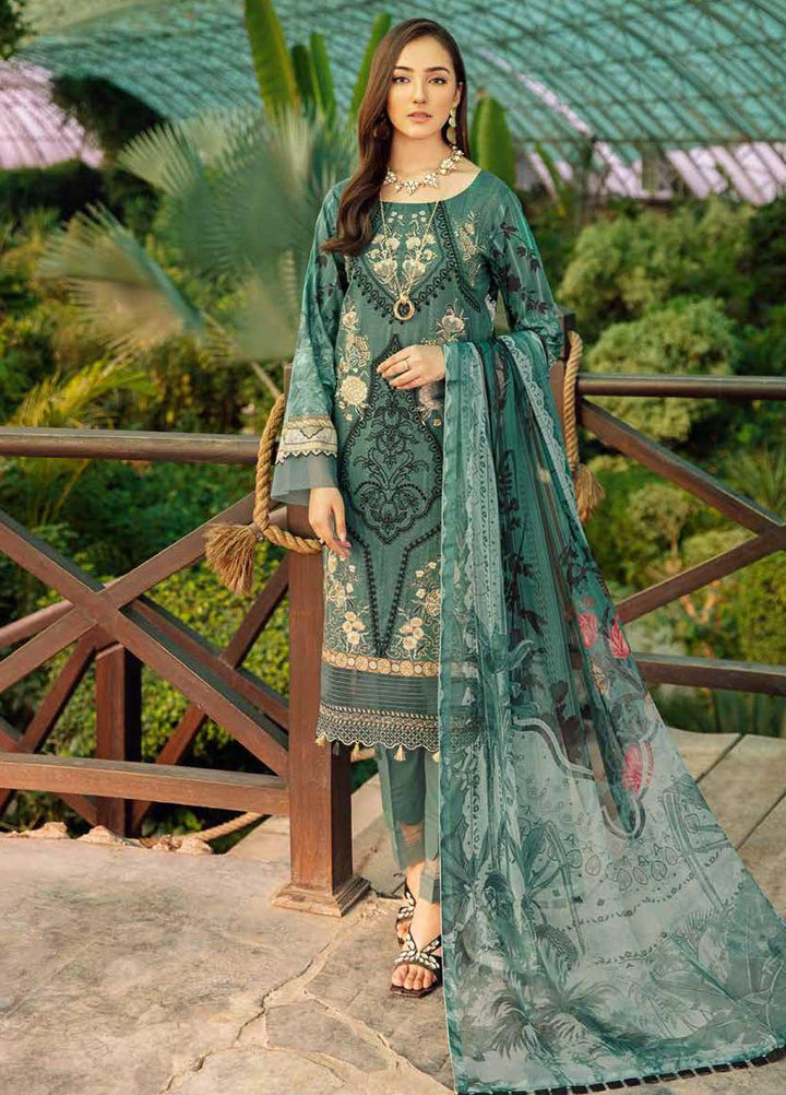 Chevron by Ramsha Embroidered Lawn Suits Unstitched 3 Piece RSH21-CH5 505 - Luxury Collection