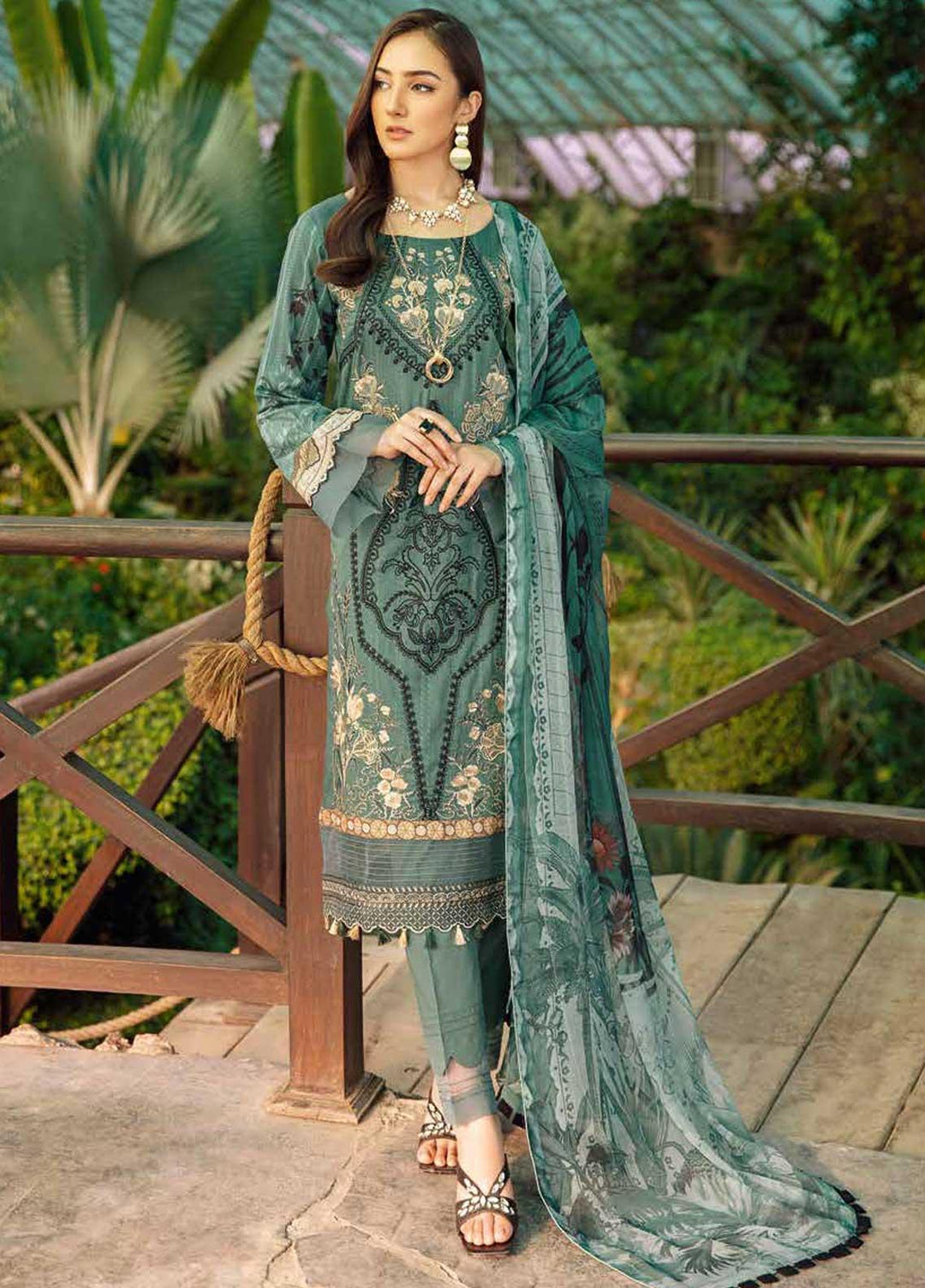 Chevron by Ramsha Embroidered Lawn Suits Unstitched 3 Piece RSH21-CH5 505 - Luxury Collection