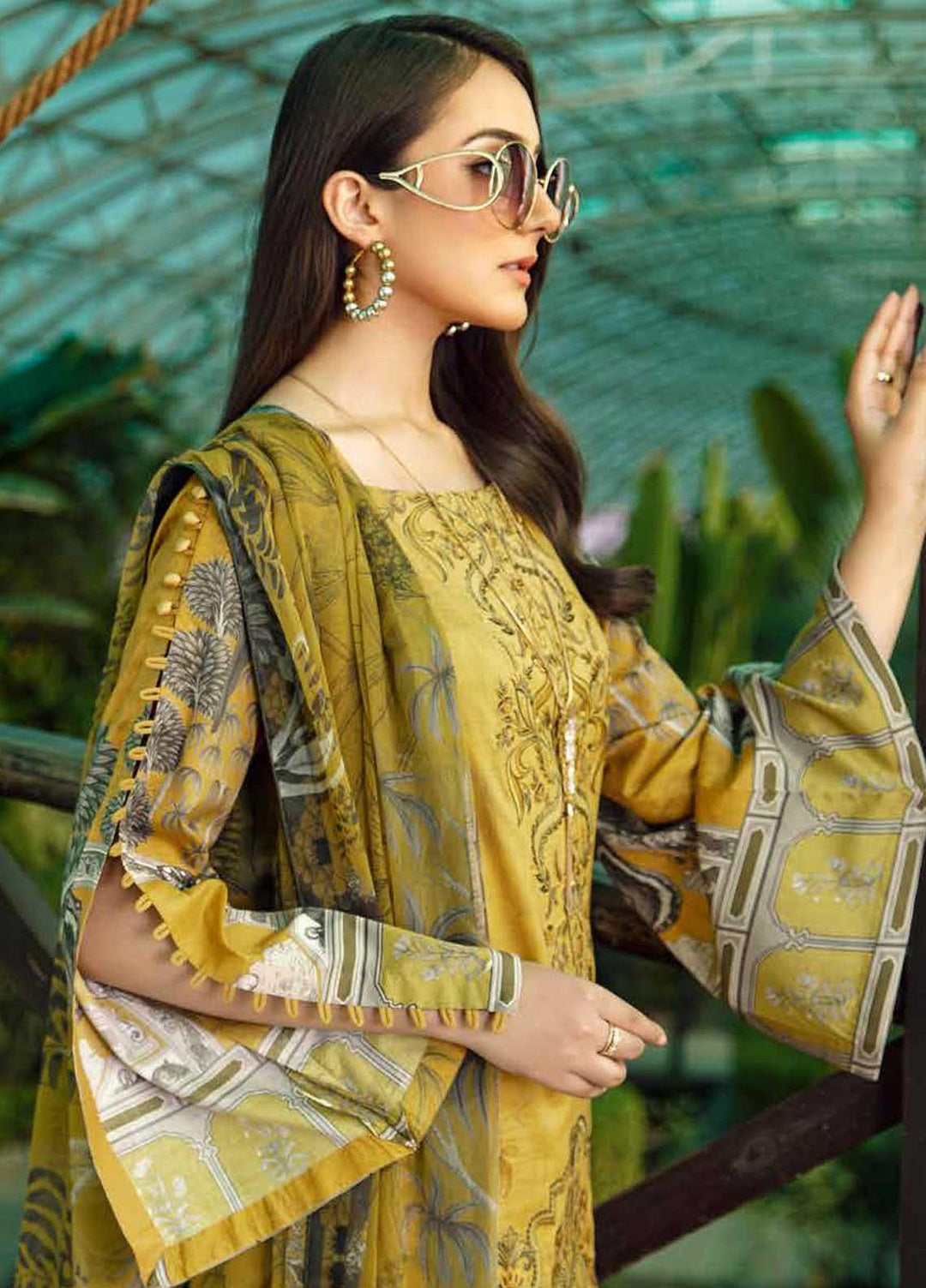Chevron by Ramsha Embroidered Lawn Suits Unstitched 3 Piece RSH21-CH5 506 - Luxury Collection