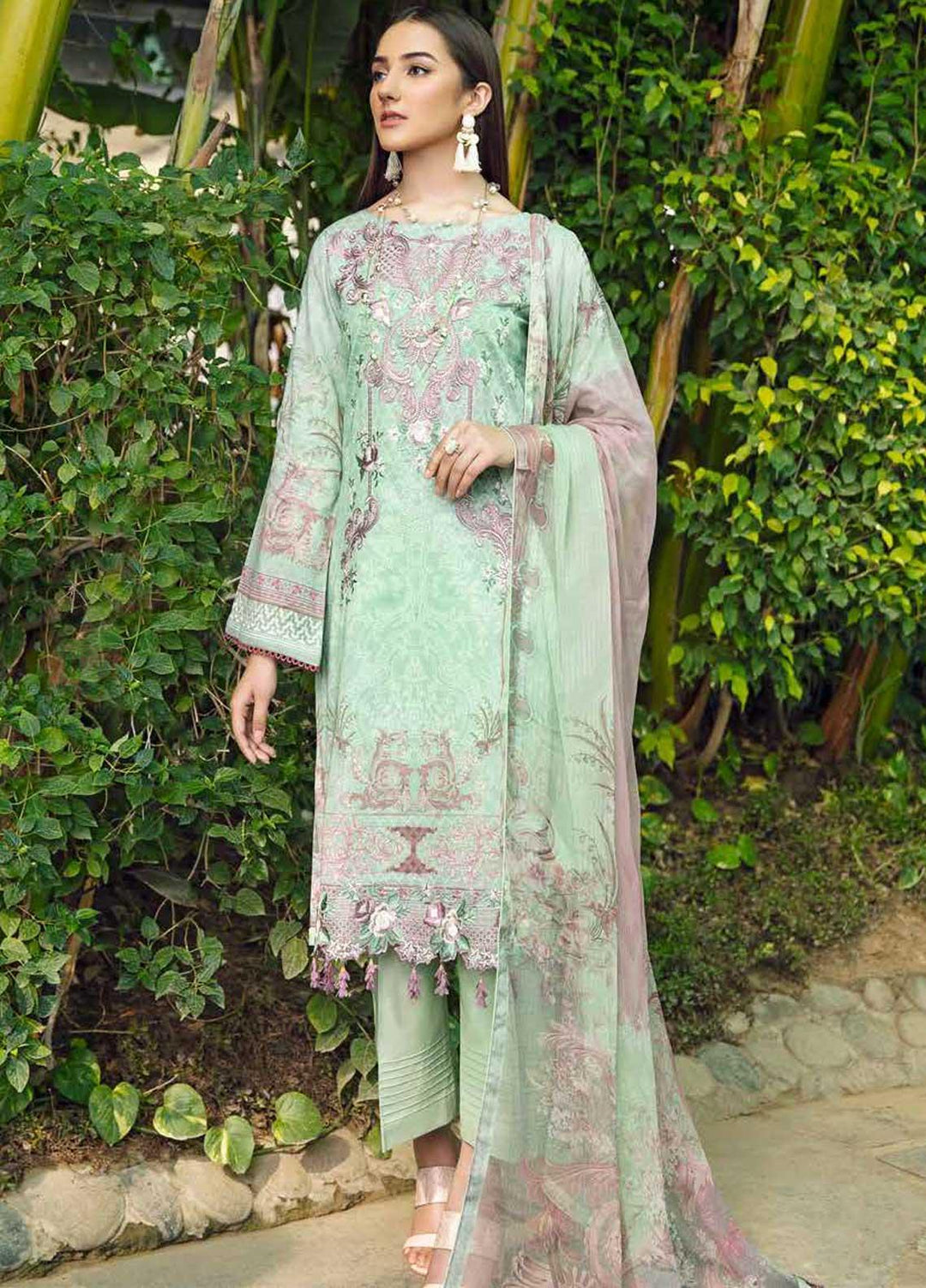 Chevron by Ramsha Embroidered Lawn Suits Unstitched 3 Piece RSH21-CH5 509 - Luxury Collection