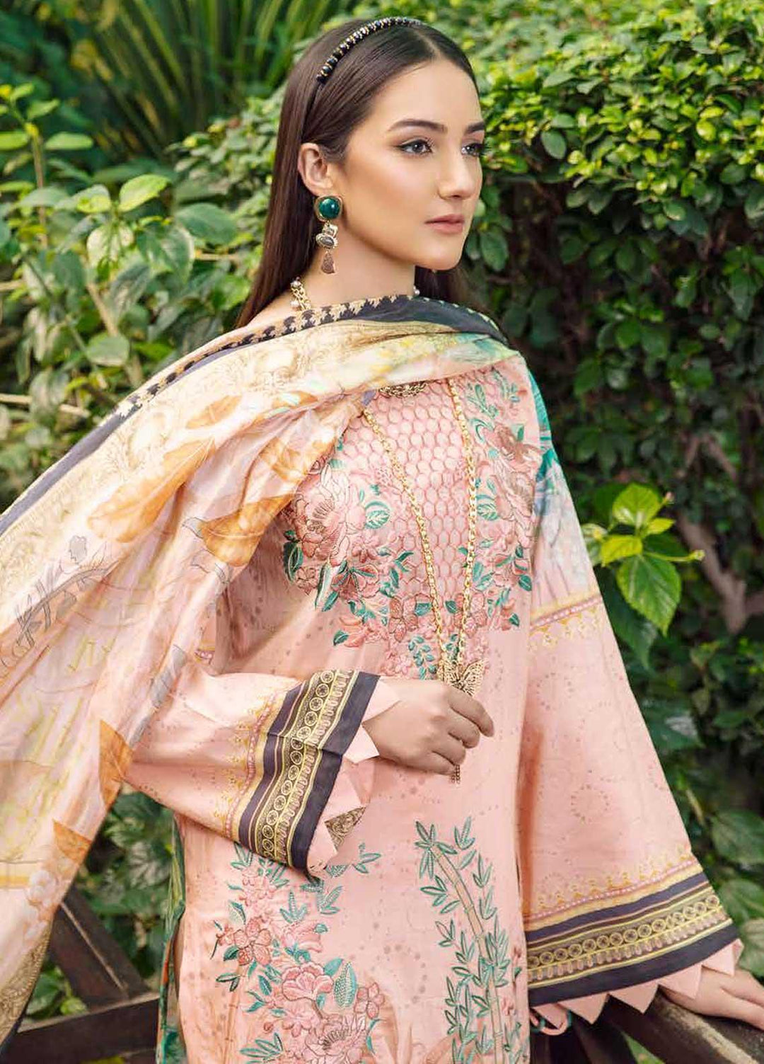 Chevron by Ramsha Embroidered Lawn Suits Unstitched 3 Piece RSH21-CH5 511 - Luxury Collection