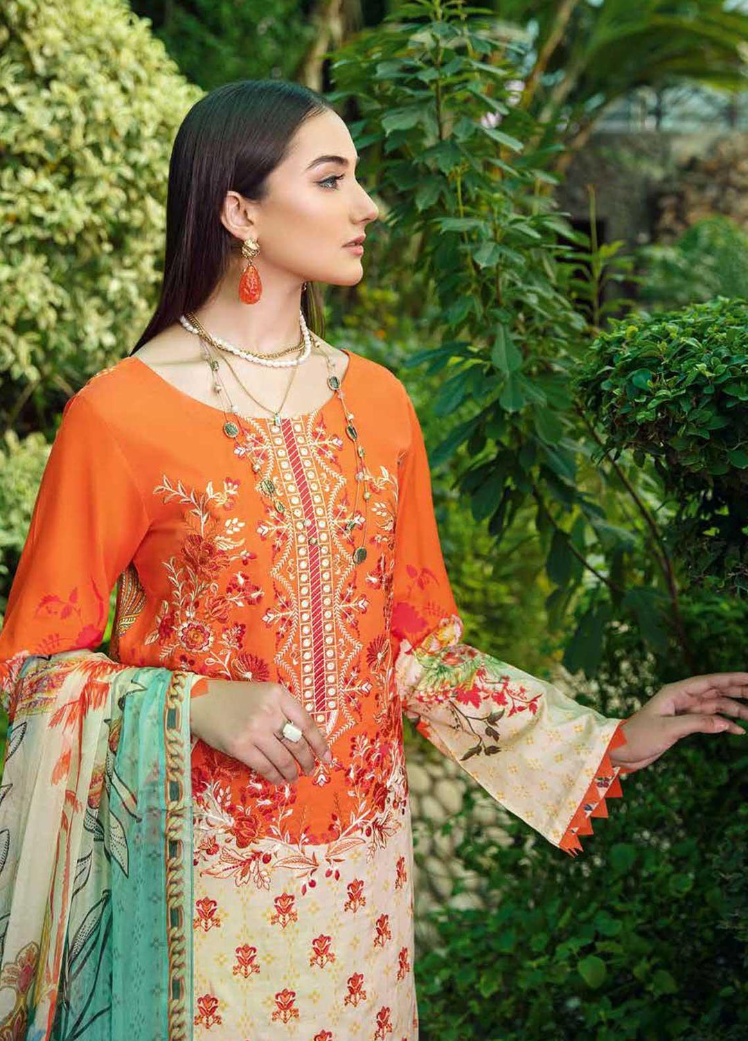 Chevron by Ramsha Embroidered Lawn Suits Unstitched 3 Piece RSH21-CH5 512 - Luxury Collection