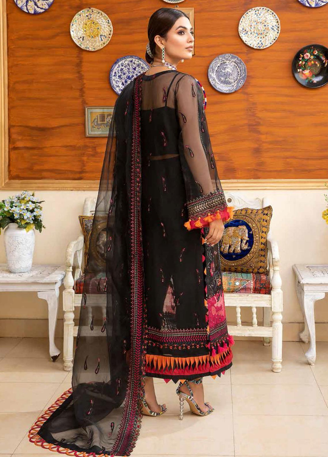 Chimmer by Charizma Embroidered Chiffon Suits Unstitched 3 Piece CRZ22C Chm:07 - Luxury Collection