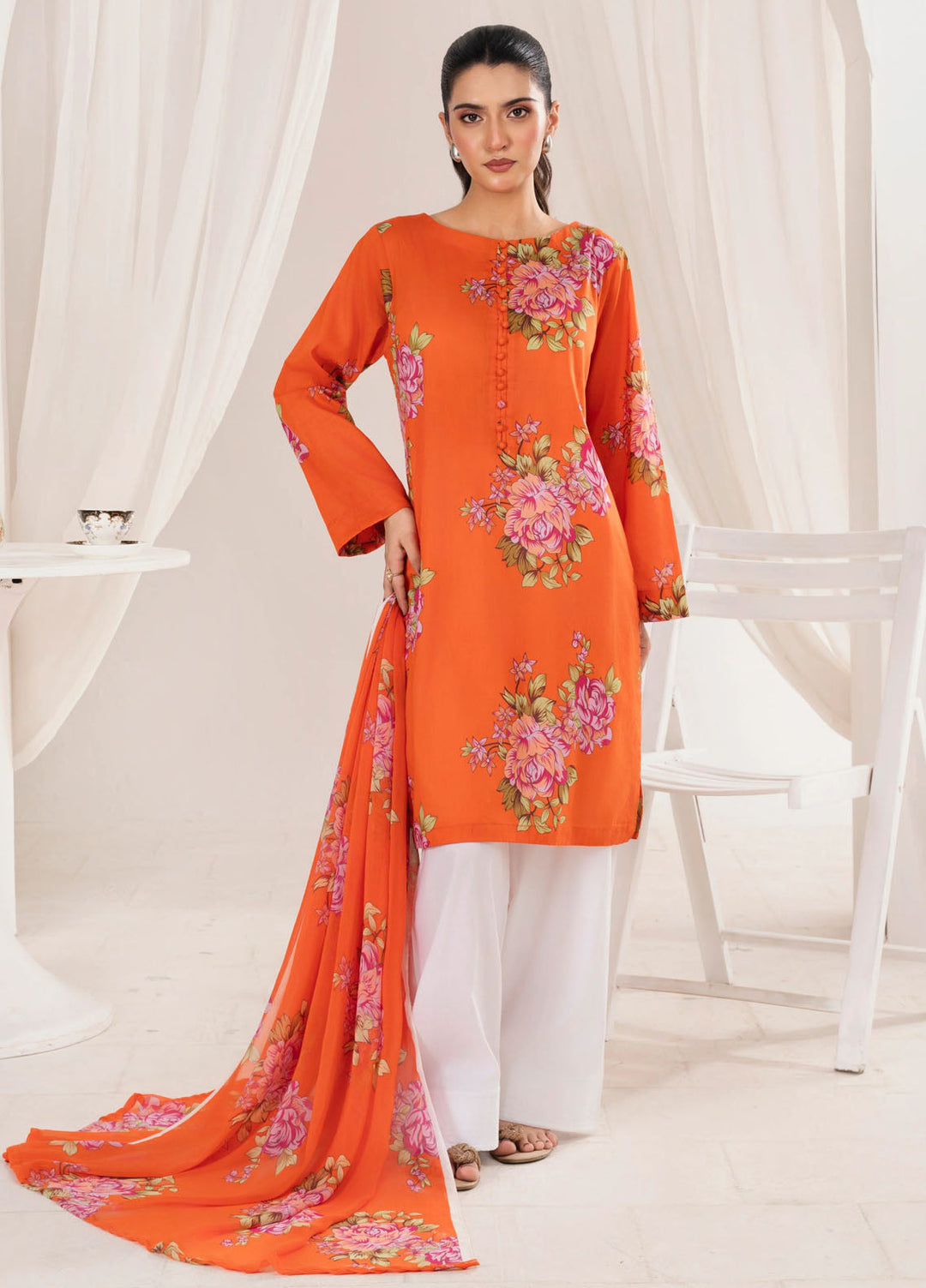 Chirpy Cherry by Feathers Pret Printed Lawn 3 Piece Suit Kalorix