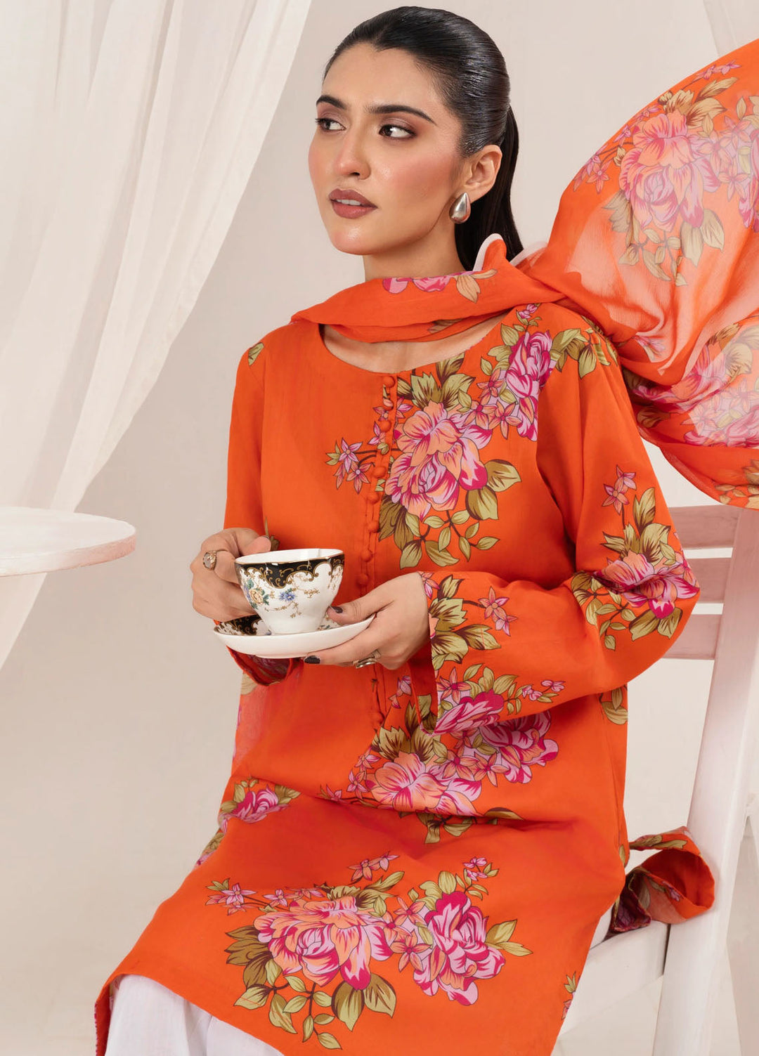 Chirpy Cherry by Feathers Pret Printed Lawn 3 Piece Suit Kalorix