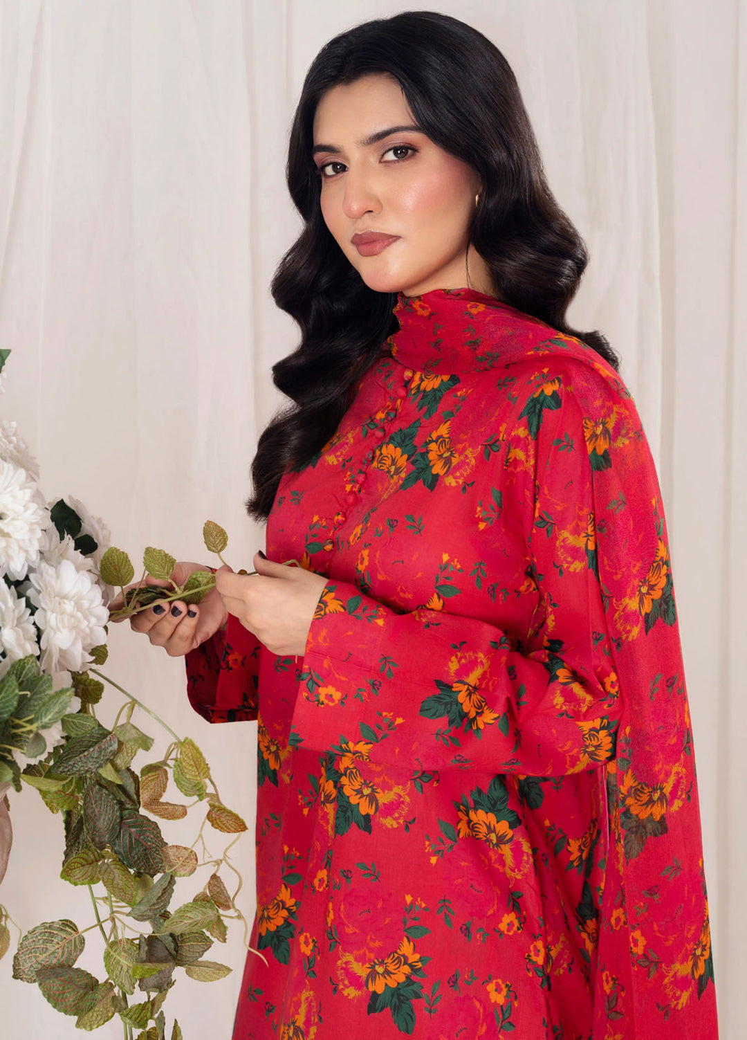 Chirpy Cherry by Feathers Pret Printed Lawn 3 Piece Suit Paletto