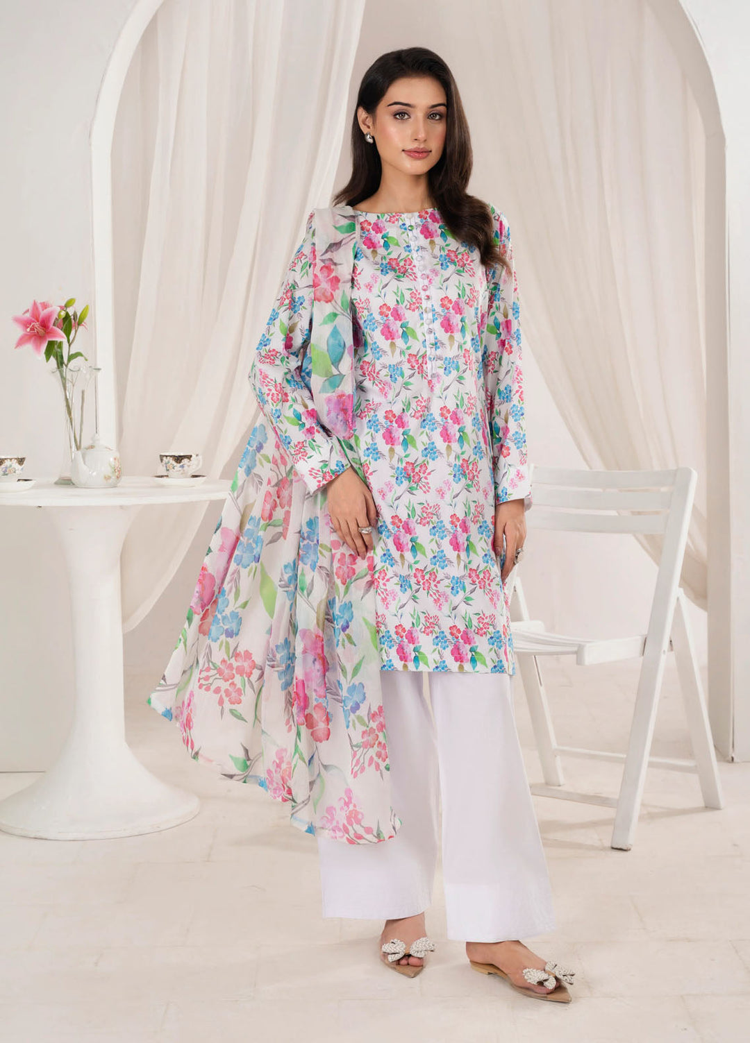 Chirpy Cherry by Feathers Pret Printed Lawn 3 Piece Suit Zeston