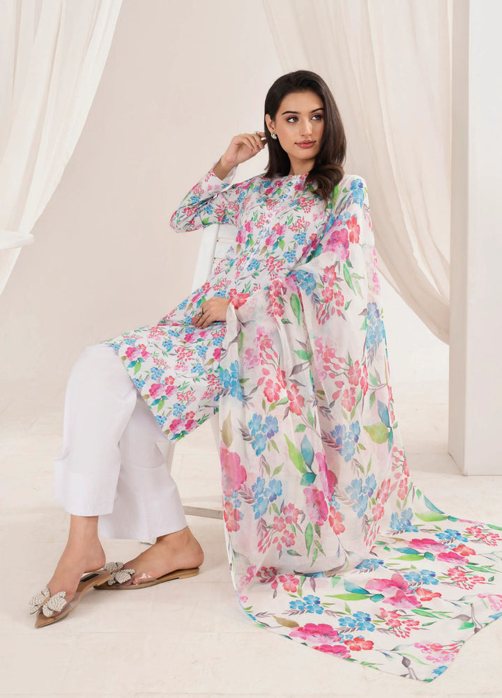 Chirpy Cherry by Feathers Pret Printed Lawn 3 Piece Suit Zeston