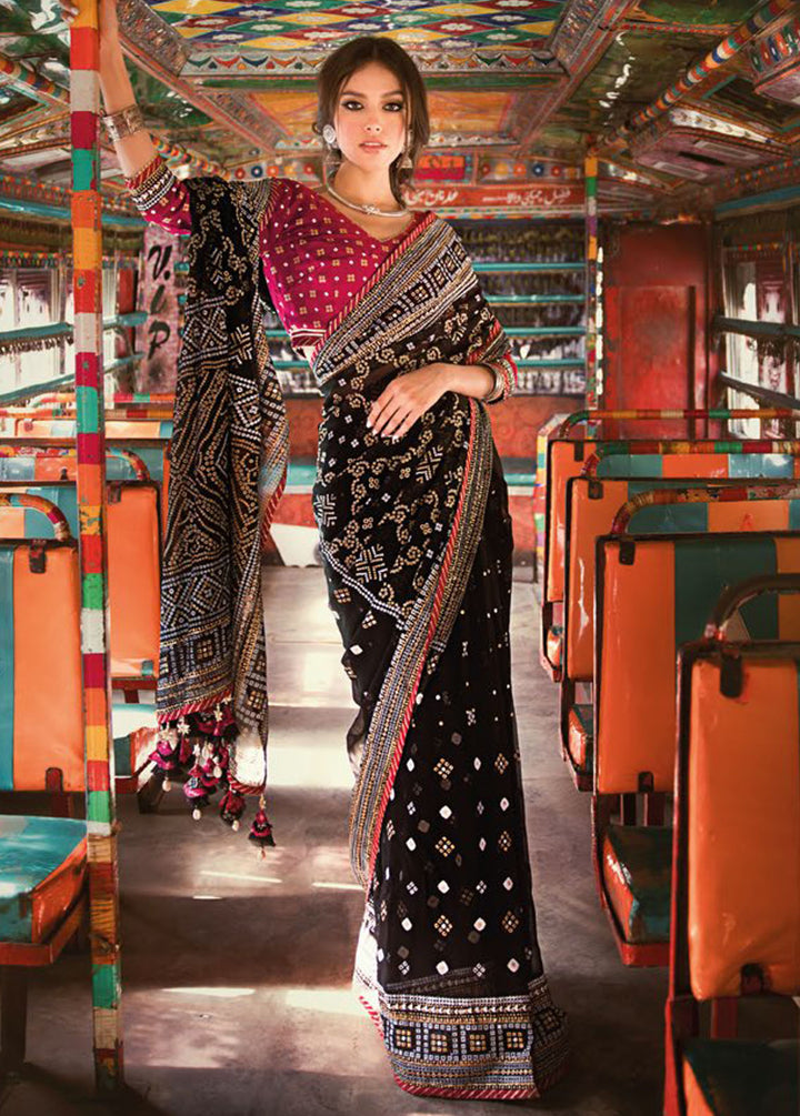 Chunri By Gul Ahmed Embroidered Chiffon Suits Unstitched Saree GA24C PRS-42002 - Summer Collection