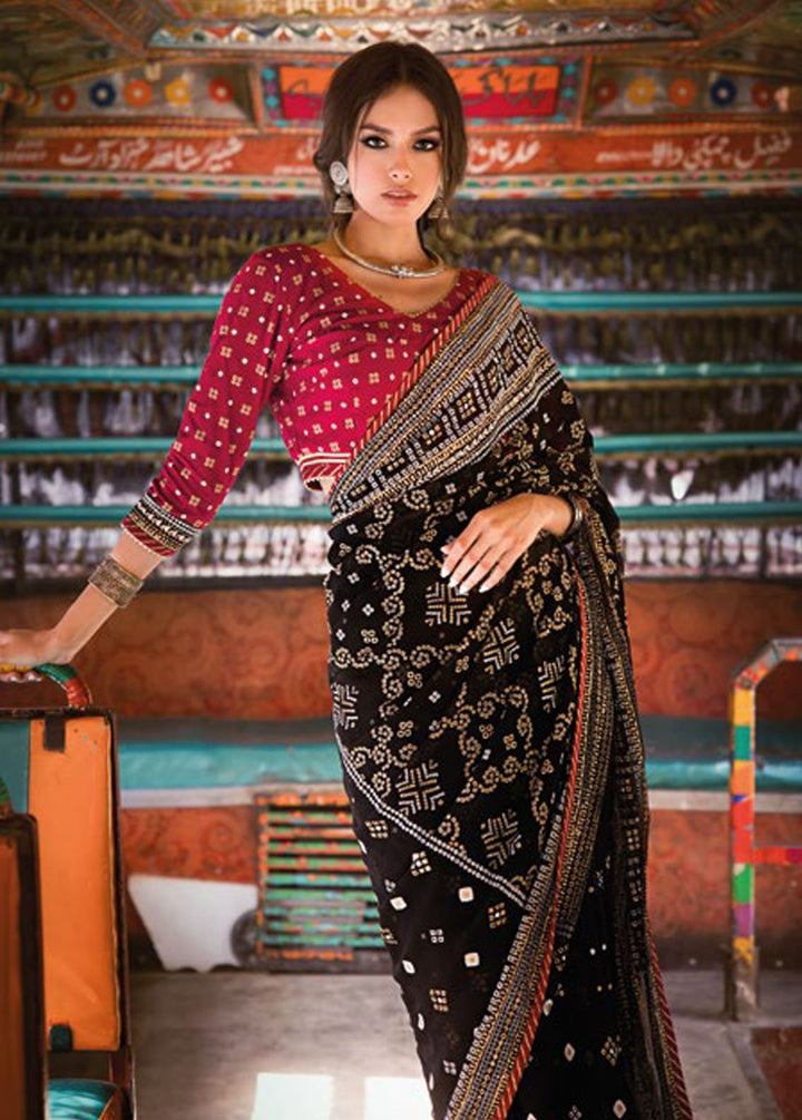 Chunri By Gul Ahmed Embroidered Chiffon Suits Unstitched Saree GA24C PRS-42002 - Summer Collection