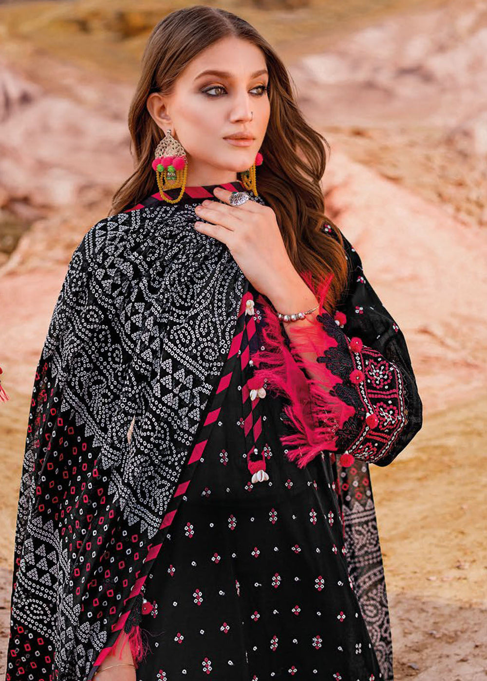 Chunri By Gul Ahmed Embroidered Lawn Suits Unstitched 3 Piece GA24C CL-42005 - Summer Collection