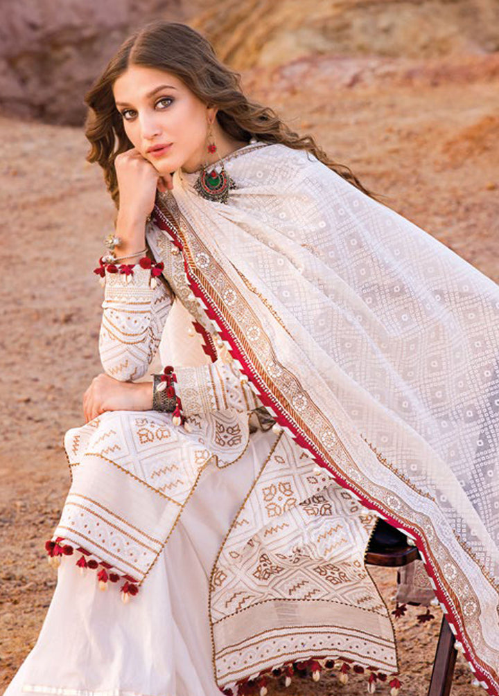 Chunri By Gul Ahmed Embroidered Lawn Suits Unstitched 3 Piece GA24C CL-42074 - Summer Collection