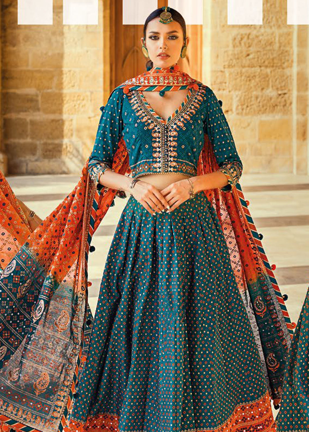 Chunri By Gul Ahmed Embroidered Lawn Suits Unstitched 3 Piece GA24C PRW-42008 - Summer Collection