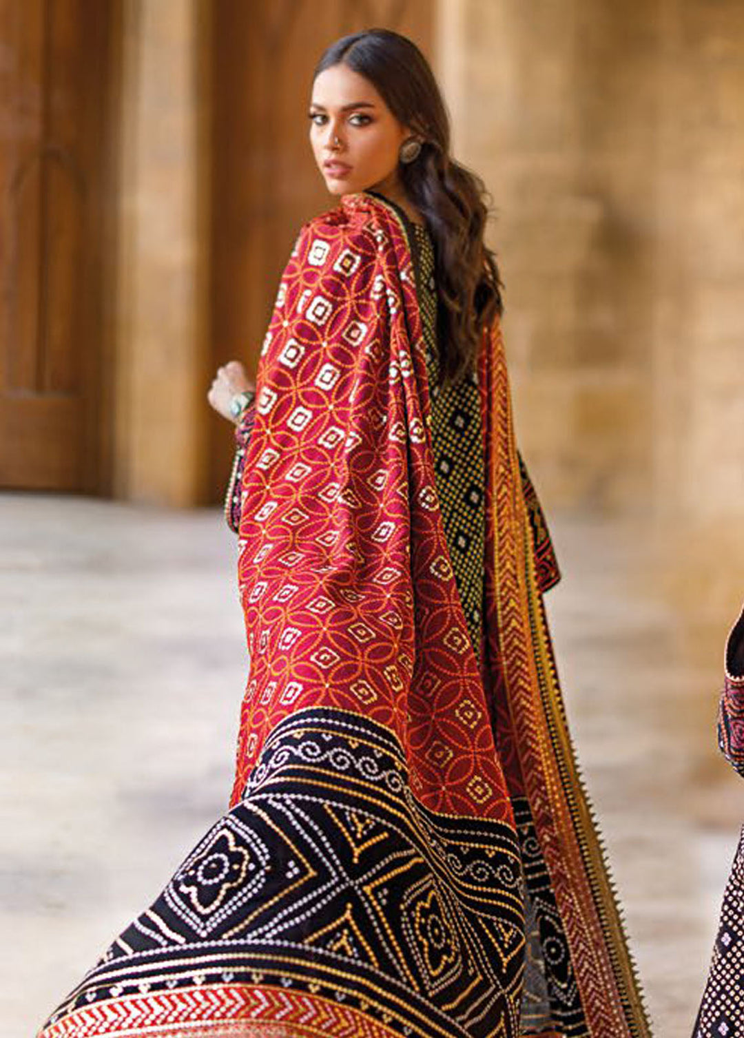 Chunri By Gul Ahmed Embroidered Raw Silk Suits Unstitched 3 Piece GA24C LE-42033 - Summer Collection