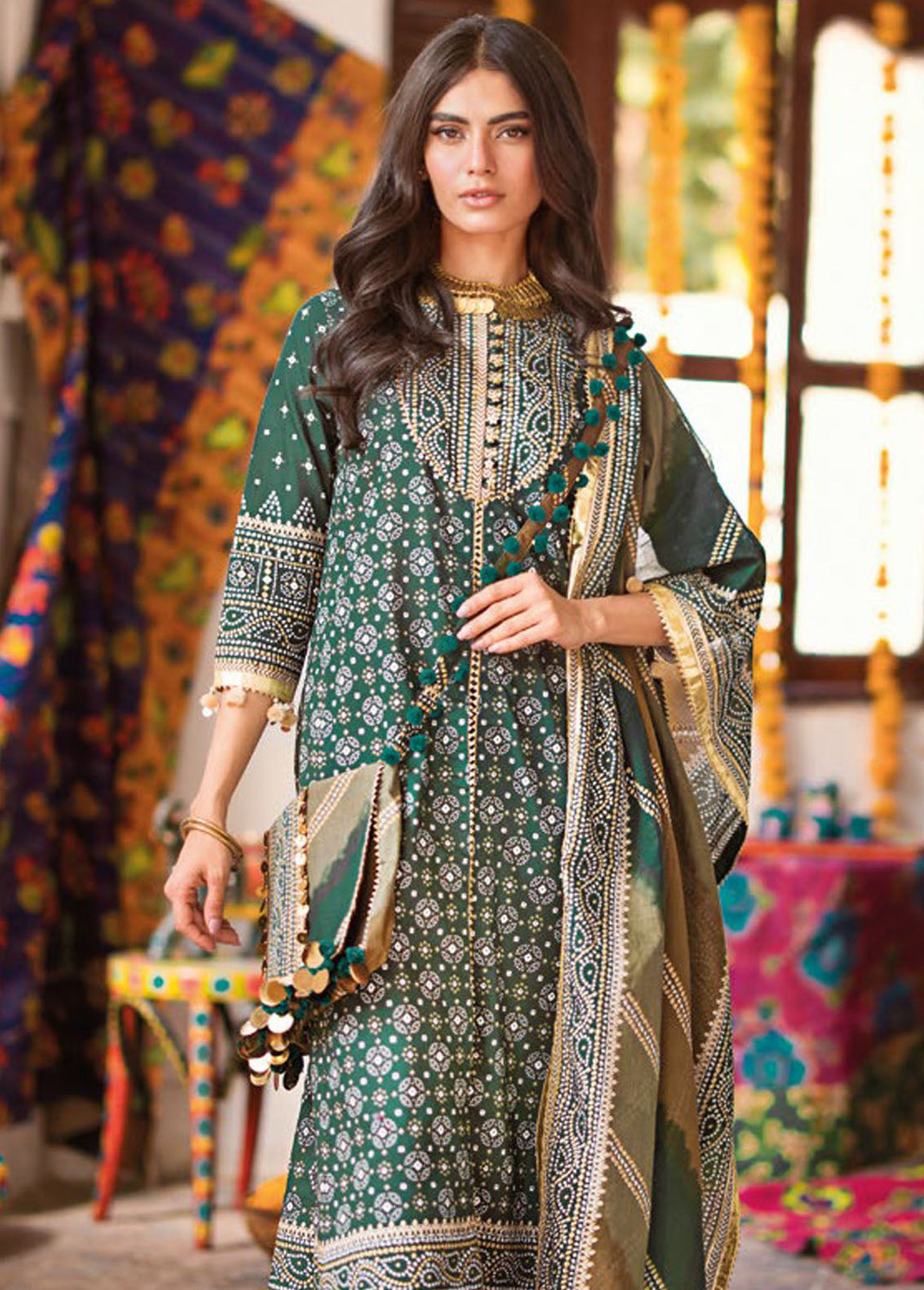 Chunri By Gul Ahmed Printed Lawn Suits Unstitched 3 Piece GA24C CL-42003B - Summer Collection