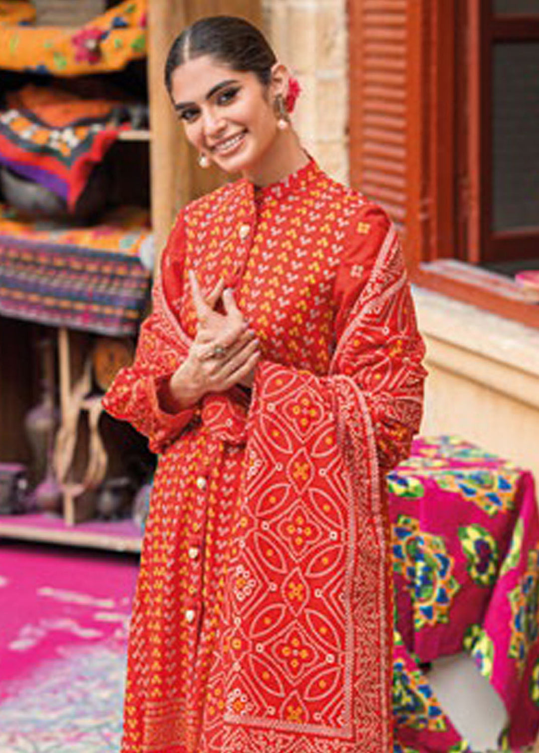 Chunri By Gul Ahmed Printed Lawn Suits Unstitched 3 Piece GA24C CL-42017B - Summer Collection