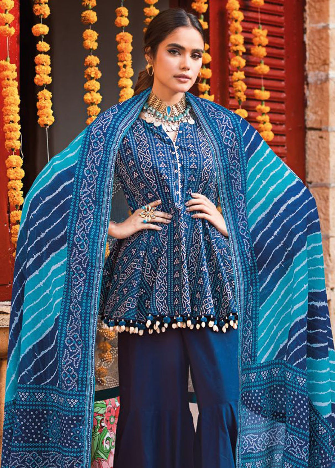 Chunri By Gul Ahmed Printed Lawn Suits Unstitched 3 Piece GA24C CL-42051B - Summer Collection