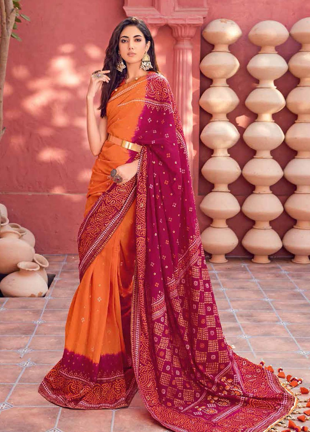 Chunri by Gul Ahmed Printed Lawn  Unstitched Saree GA23C SR-32022 - Summer Collection