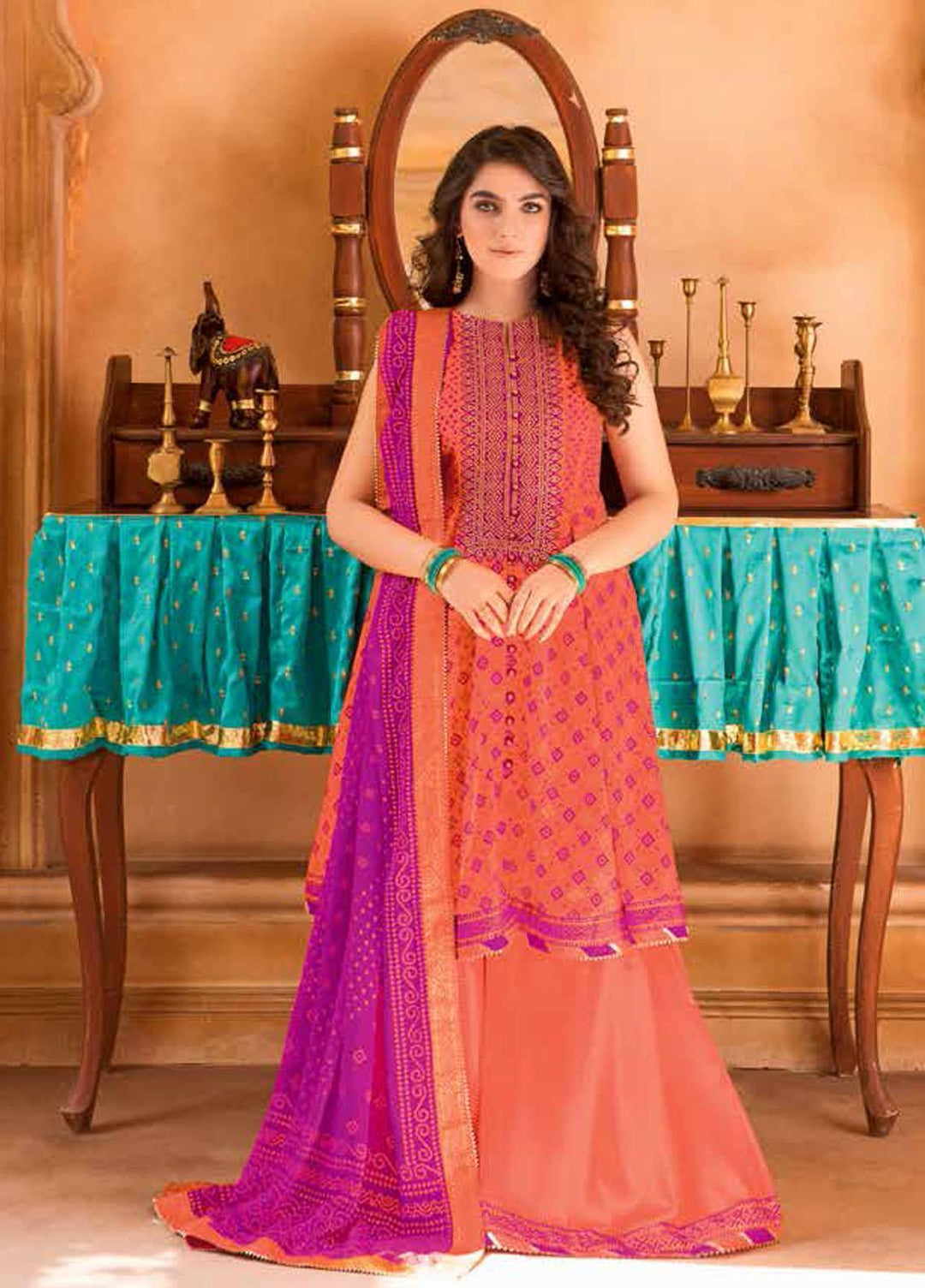 Chunri by Gul Ahmed Embroidered Lawn Suits Unstitched 3 Piece GA23C BM-32008 - Summer Collection