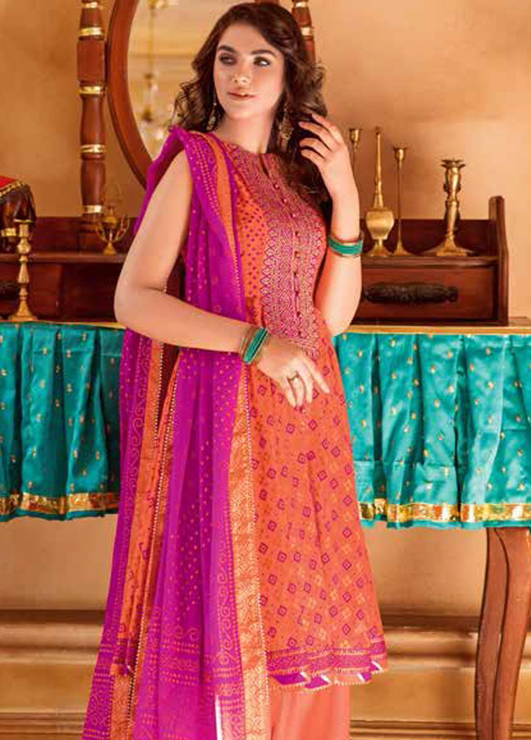 Chunri by Gul Ahmed Embroidered Lawn Suits Unstitched 3 Piece GA23C BM-32008 - Summer Collection