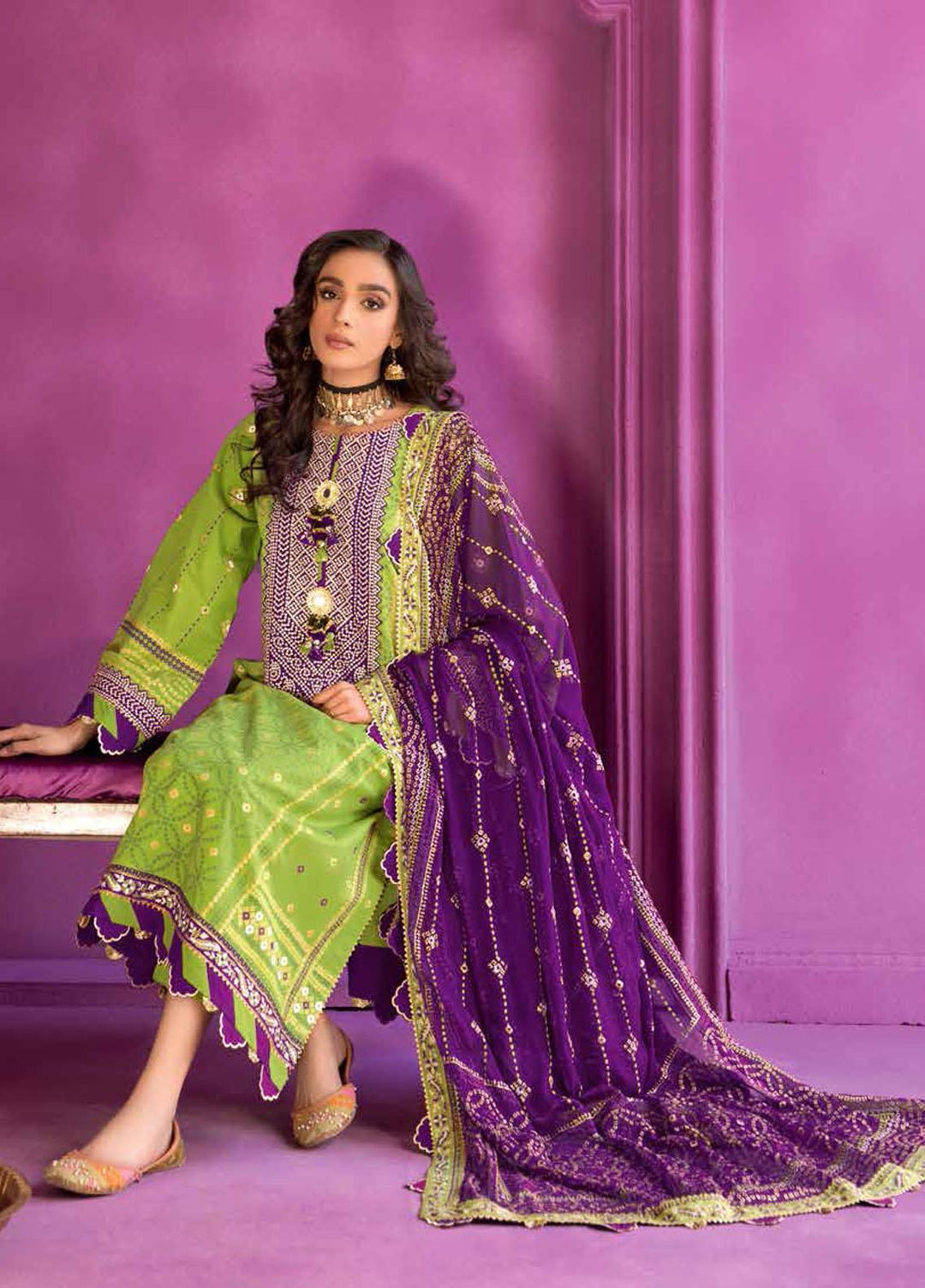 Chunri by Gul Ahmed Embroidered Lawn Suits Unstitched 3 Piece GA23C BM-32011 - Summer Collection